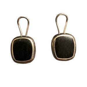 clip on earrings‎ Liz Claiborne signed pewter color black enamel silver